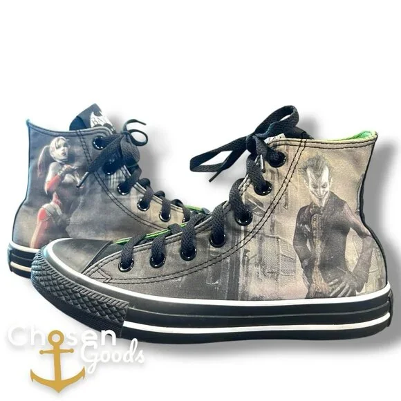 Converse x DC Comics Joker & Harley Quinn Art All Star High Tops Men 5 Women 7 - Picture 1 of 9